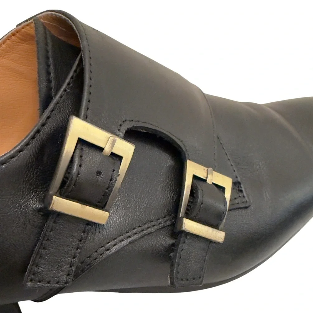 Unbranded Double Monk Strap Dress Shoes Mens 45 Black Excellent Leather Loafers